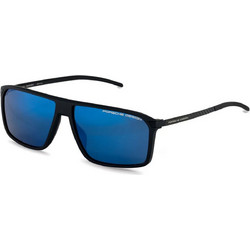 Porsche Design P8653 A Ανδρικά Γυαλιά Ηλίου Τετράγωνα Κοκάλινα Μαύρα με Μπλε Polarized Φακό