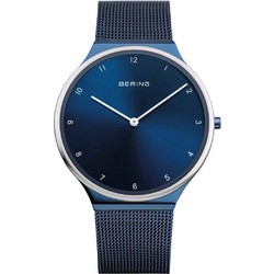 Bering Ultra Slim Ανδρικό Ρολόι με Μπλε Μεταλλικό Μπρασελέ 18440-397
