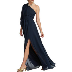 Lynne Maxi Καλοκαιρινό Φόρεμα για Γάμο / Βάπτιση Navy Μπλε 052-511019-62