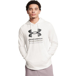 Under Armour Rival Terry Graphic Ανδρικό Αθλητικό Φούτερ με Κουκούλα Λευκό 1386047-112