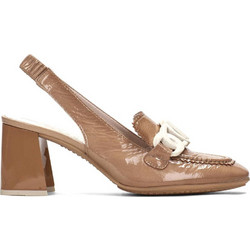 Hispanitas Malta Γόβες Slingback Δερμάτινες με Χοντρό Χαμηλό Τακούνι Μπεζ HV243317