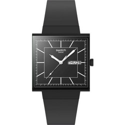 Swatch Ανδρικό Ρολόι με Μαύρο Καουτσούκ Λουράκι SO34B701