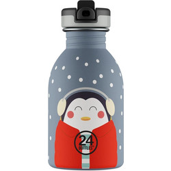 24Bottles Happy Penguin Παιδικό Παγούρι Θερμός Ανοξείδωτο BPA Free Γκρι 250ml