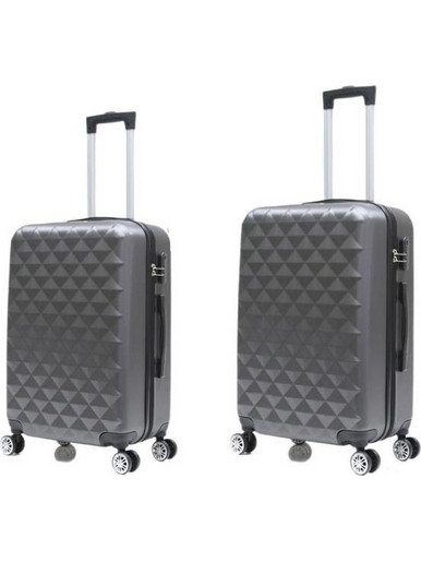 Traveleo ABS-07S2 Σετ Βαλίτσες 2τμχ Μεγάλη & Μεσαία Γκρι
