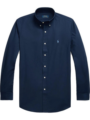 Polo Ralph Lauren Ανδρικό Πουκάμισο Βαμβακερό Μακρυμάνικο Slim Fit Navy Μπλε 710928255-001