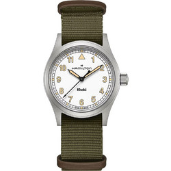 Hamilton Khaki Field Ανδρικό Ρολόι με Χακί Υφασμάτινο Λουράκι H69401910