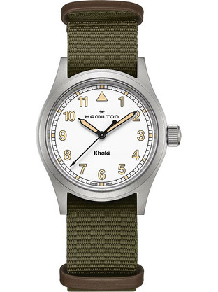 Hamilton Khaki Field Ανδρικό Ρολόι με Χακί Υφασμάτινο Λουράκι H69401910