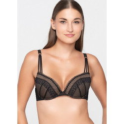 Luna Claire Σουτιέν Balconette Push Up με Μπανέλα Μαύρο 16600