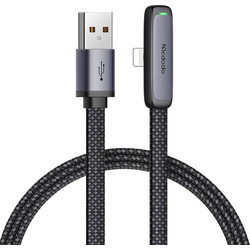 Mcdodo CA-2790 Angle 90° Braided Flat USB-A to Lightning Cable 1.2m Black 6921002627900