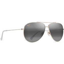Maui Jim 674-16A Ανδρικά Γυαλιά Ηλίου Aviator Μεταλλικά Ασημί με Μαύρο Φακό