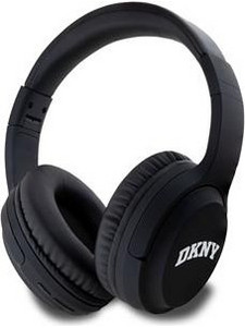DKNY PU Leather Arch Logo Ασύρματα Bluetooth Ακουστικά Over Ear με Noise Cancelling Μαύρα