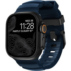 Nomad Rocky Point FKM Λουράκι Σιλικόνης Black / Atlantic Blue (Apple Watch 42 / 44 / 45 / 49mm)