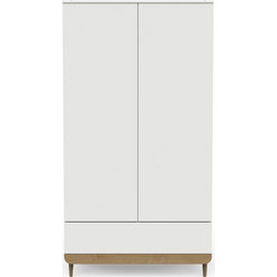 PoliHome Δίφυλλη Ντουλάπα Ρούχων Scandi Λευκή 100.6x56.5x194cm 162767329
