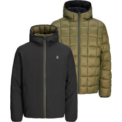 Jack & Jones Jprblubrook Reversible Ανδρικό Μπουφάν Χειμωνιάτικο Καπιτονέ Μαύρο Χακί 12259367