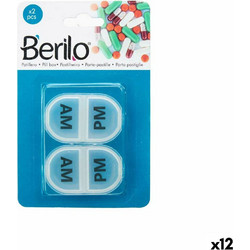 Berilo Θήκη Χαπιών 2 Θέσεων Διαφανής 12τμχ