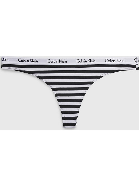 Calvin Klein Βαμβακερό Γυναικείο String Μαύρο Λευκό 0000D1617E-BNE