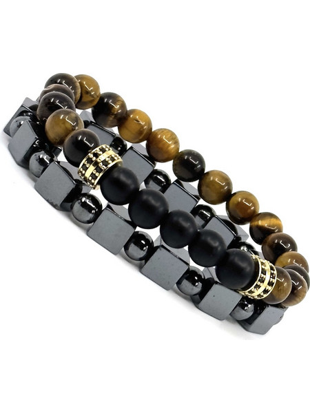 Legend Accessories Σετ Ανδρικά Βραχιόλια από Ατσάλι LGD-BR-2025Α 2τμχ