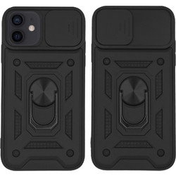 Sonique Ring Armor CamPro Back Cover Black (iPhone 12 / 12 Pro)