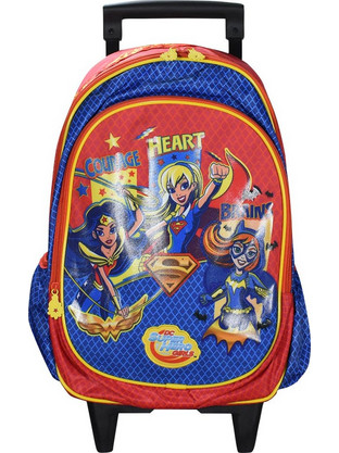 SunCe Super Hero Girls Σχολική Τσάντα Τρόλεϊ Δημοτικού Κόκκινη SHG-7490