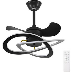 Powertech HLL-0176 Ανεμιστήρας Οροφής 60cm 96W με Φως & Τηλεχειριστήριο Μαύρος