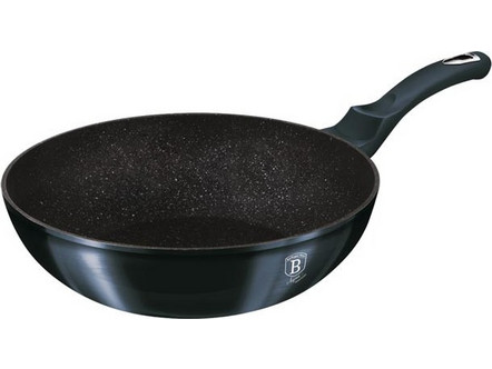Berlinger Haus Metallic Line Aquamarine Wok Αλουμινίου Αντικολλητικό Μαρμάρινη Επίστρωση 30cm BH-6114