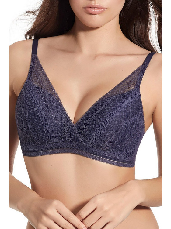 Selene Σουτιέν για Βαθύ Ντεκολτέ Push Up χωρίς Μπανέλα Navy Μπλε REGINA