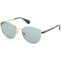 Max & Co MO0105-30N Γυναικεία Γυαλιά Ηλίου Στρογγυλά Μεταλλικά Χρυσά με Μπλε Φακό