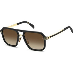 David Beckham DB7136/S I46/86 Ανδρικά Γυαλιά Ηλίου Aviator Κοκάλινα Μαύρα με Καφέ Φακό