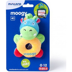 Miniland Moogy Ιπποπόταμος Υφασμάτινη Κουδουνίστρα Κρίκος για Νεογέννητα