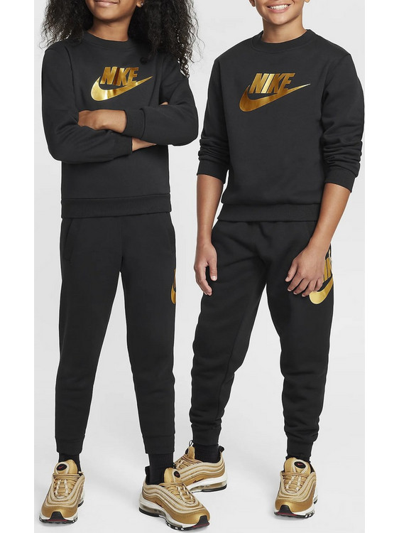 Nike Παιδικό Φούτερ Μαύρο Χρυσό HQ0975-010