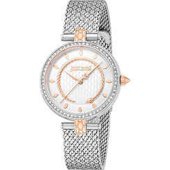 Just Cavalli Glam Chic Γυναικείο Ρολόι με Ασημί Μεταλλικό Μπρασελέ JC1L240M0065