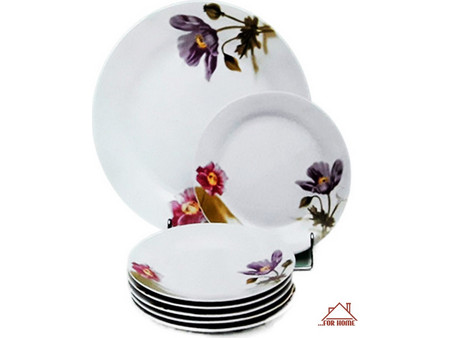 Karvounis Bros Πιάτα Γλυκού Πορσελάνης 24.5cm 7τμχ GBK-7-K291