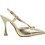 PieDini Γόβες Slingback Δερμάτινες με Λεπτό Ψηλό Τακούνι Χρυσές 0996