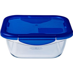 Pyrex Cook & Go Δοχείο Φαγητού Γυάλινο Κατάλληλο για Φούρνο Μικροκυμάτων 1.9lt Διαφανές Μπλε