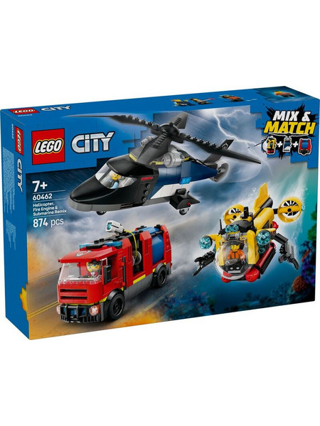 Lego City Helicopter, Fire Truck & Submarine Remix για 7+ Ετών 60462
