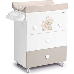 Cam Bear Moon 222 Βρεφική Συρταριέρα - Αλλαξιέρα Λευκή Μπεζ 89x48x76cm