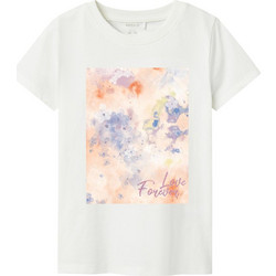Name It Παιδικό T-Shirt Κοντομάνικο Λευκό Σομόν 13238726