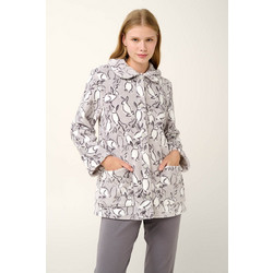 Vamp Γυναικεία Ρόμπα Χειμωνιάτικη Fleece Γκρι 21458
