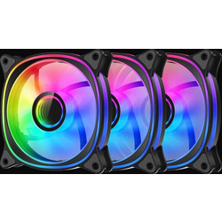 LC-Power LC-CF-120-ARGB-KIT-B Case Fan 120mm με Σύνδεση 6-Pin 3τμχ Black
