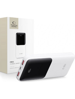 Tech-Protect PB01 Power Bank 10000mAh 22.5W με 2 Θύρες USB-A & Θύρα USB-C White