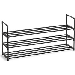 Songmics Παπουτσοθήκη Μεταλλική Μαύρη M116xΠ30xY55cm LSA033B01