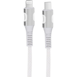 EGOBOO Braided USB-C to Lightning Cable 1.2m White 5207244009157