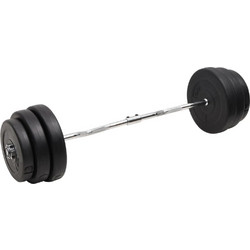 vidaXL 3145023 Στραβόμπαρα Σετ με Βάρη 90kg Φ25mm 120cm με Βιδωτά Κολάρα