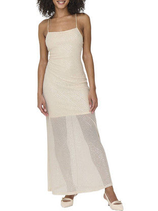 Only Helena Maxi Καλοκαιρινό Φόρεμα για Γάμο / Βάπτιση & Παγιέτες Εκρού 15345235