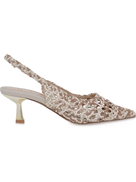 Exe Γόβες Slingback με Λεπτό Χαμηλό Τακούνι Εκρού U470085131L4