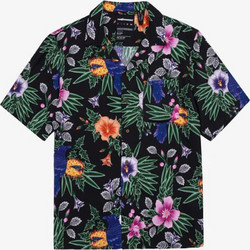 The Hundreds Ανδρικό Πουκάμισο Βαμβακερό Κοντομάνικο Κανονική Γραμμή Μαύρο T22S108010