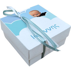 Μπομπονιέρα Βάπτισης Κουτί Baby Boss από Χαρτί V-0265-BW