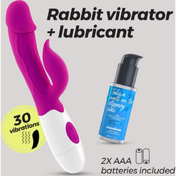 Crushious Mochi Vibrator Δονητής Rabbit 19.2cm Μωβ + Lubricant