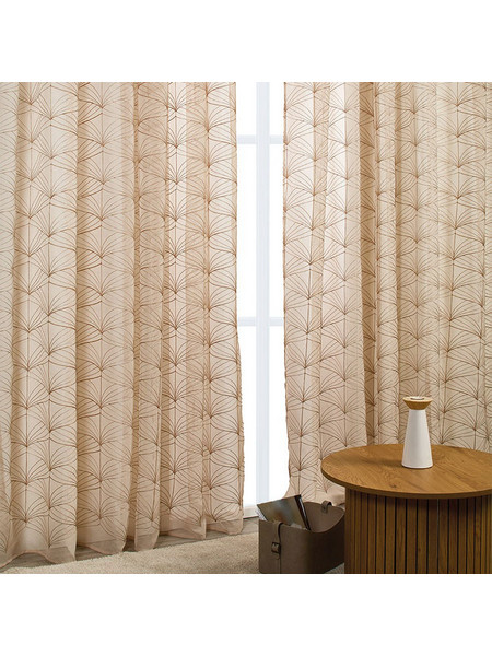 WhiteEgg Κουρτίνα Παραθύρου με Τρέσα 270x280 K0185-3 Beige