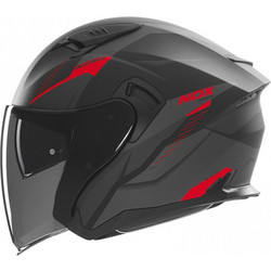 NOX N130 Myst Black Red Κράνος Μηχανής Jet 1550gr